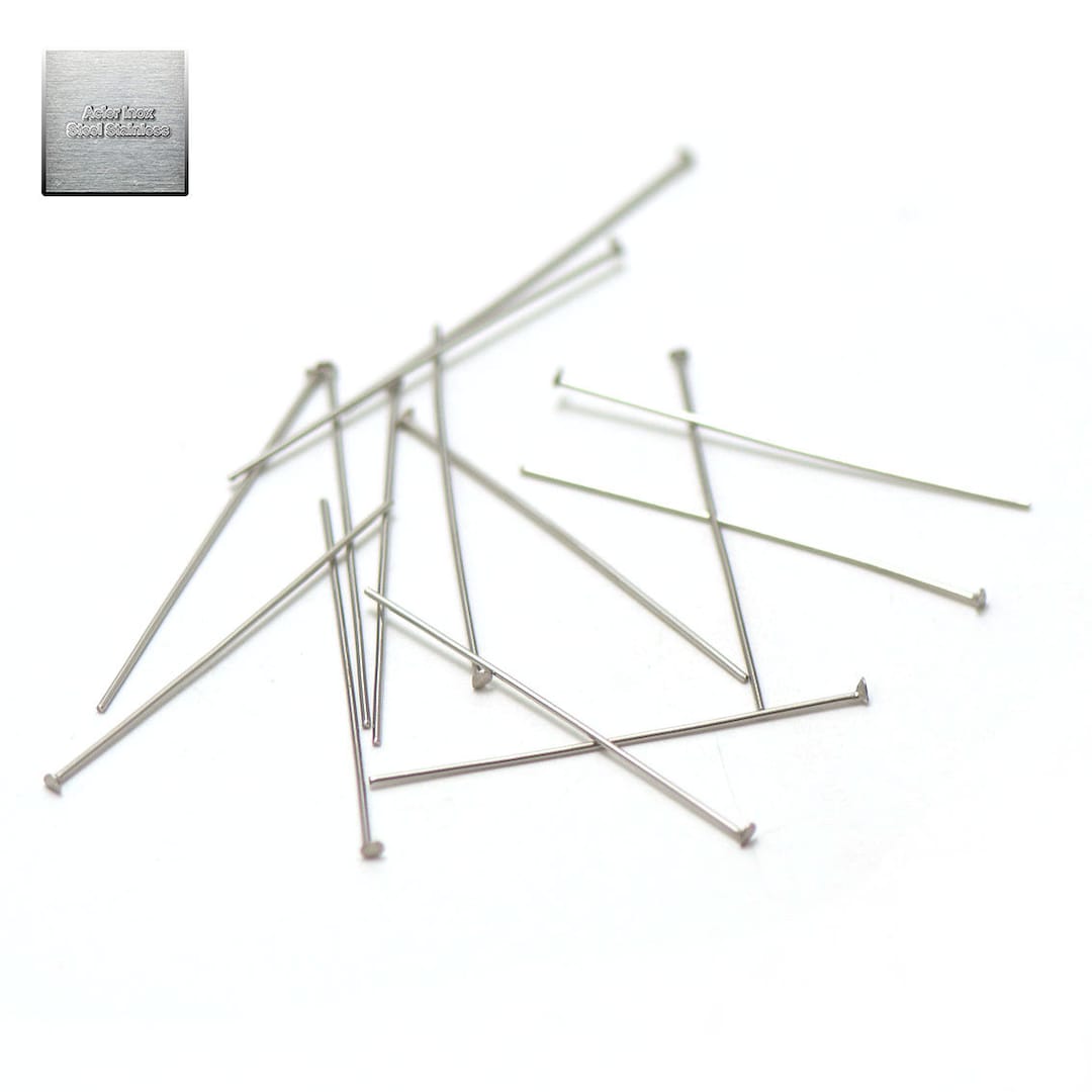Lot De 100 Tiges à Tête Plate En Acier Inoxydable - Dimensions : 20mm X 0.6mm - Réf. IN79 - Neuf