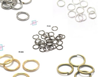 100/500 split rings 8 mm, colors of your choice