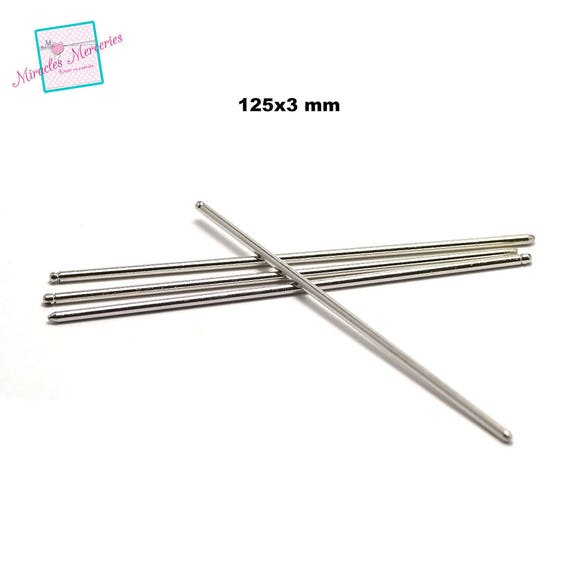 4 Straight Hair 125 X 3 Mm Silver Hair Pins Etsy