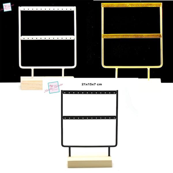 1 small display stand for "rectangle" earring, metal/wood, white/gold/black of your choice