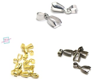 10 ganci per clip pendenti, misura 2, argento/oro/canna di fucile