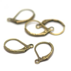 20/100 crochets dormeuse ovale pour boucle d'oreille,argenté/doré/bronze/gun-métal / argenté clair image 4