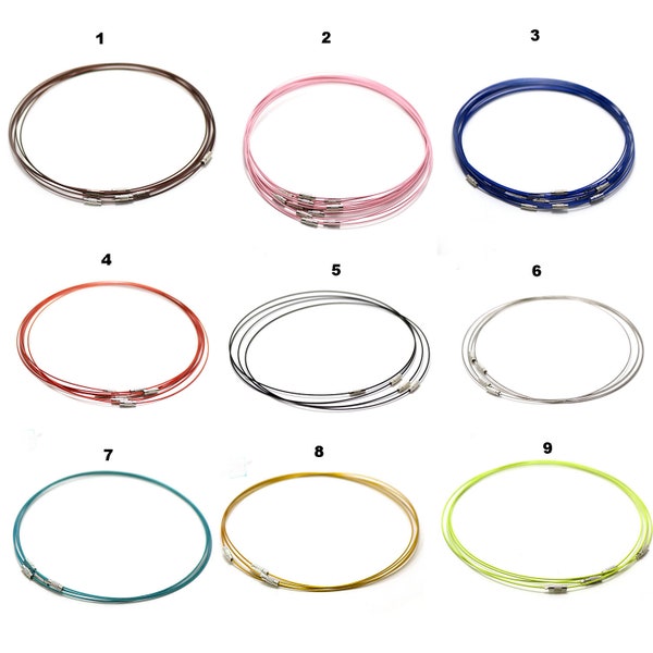 4 Stahlreifen-Choker, 11 Farben zur Auswahl/farbig sortiert