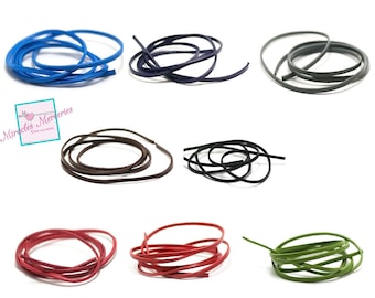 1 m of genuine leather cord 3x2 mm, 8 colors to choose from