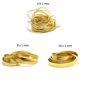 2m free 2m gold faux leather, 4 x 1mm / 8 x 1mm / 10 x1mm image 1