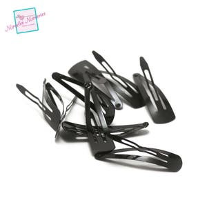 10 barrettes simples pour cheveux ,noir / argenté image 2