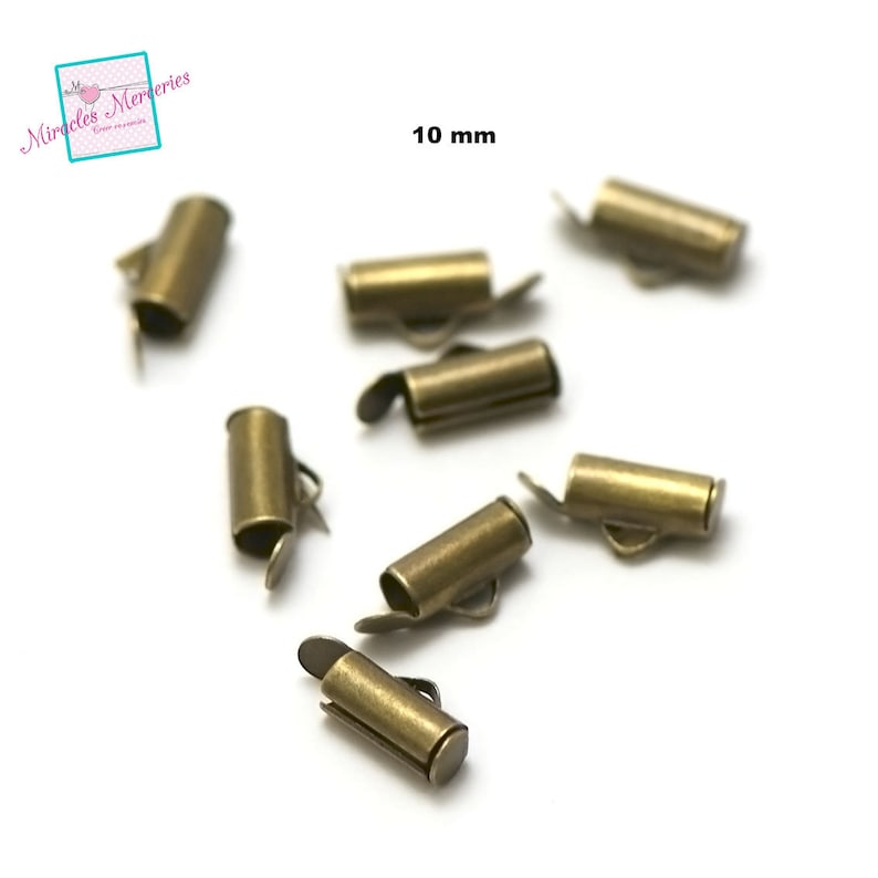 50 embouts tubes de tissage 10 mm, argenté/argenté clair/ doré /bronze image 4