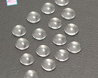 20 Cabochons aus Glas 12 mm, transparente Kuppel