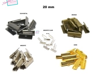 50 puntas de garra de cinta de 20 mm, plata clara / plata / oro / bronce / gun metal