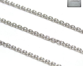 Acier inox: 1 m chaîne "oval 4,5x3,8 mm" en acier inoxydable , steel stainless 04