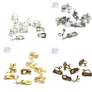 20 fermagli per orecchini in clip semplice, argento chiaro/argento/oro/bronzo tra cui scegliere immagine 1