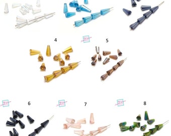 20 crystal beads "medium cone"12x6x5 mm, colors to choose from