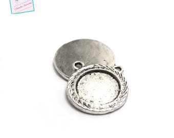 10 supports pendentif pour cabochon ronde 12 mm,argenté,001