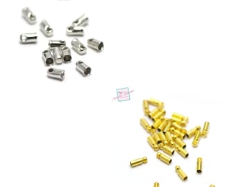 100 embouts pour cordon 1,5 mm, argenté / doré