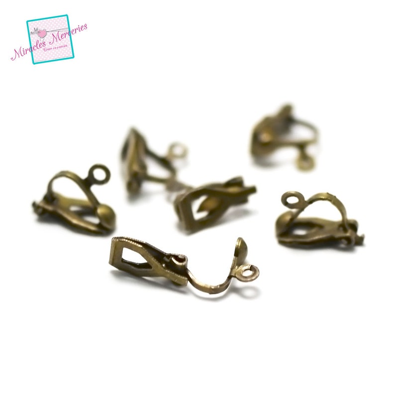 20 fermoirs pour boucle d'oreille en clip simple ,argenté clair/argenté/doré/bronze au choix Bronze