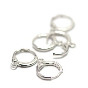 10 dormeuses rondes 14mm ,3 couleurs au choix argent, doré, bronze pour boucle d'oreille Argent