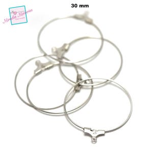 20 hanger hoop earrings 30 mm, light silver/silver/gold/bronze/gun-metal image 3