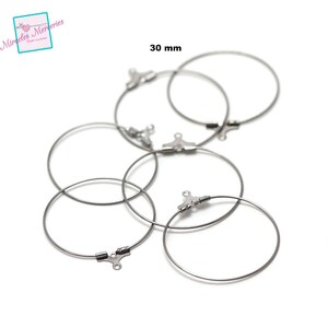 20 hanger hoop earrings 30 mm, light silver/silver/gold/bronze/gun-metal image 6