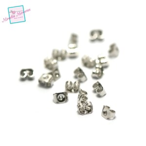 100 tapones para pendientes mariposa, plata clara / plata / oro / bronce / gun-metal imagen 3