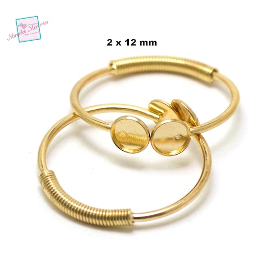 bronze quintuple 1 bracelet supports cabochon round 12 mm