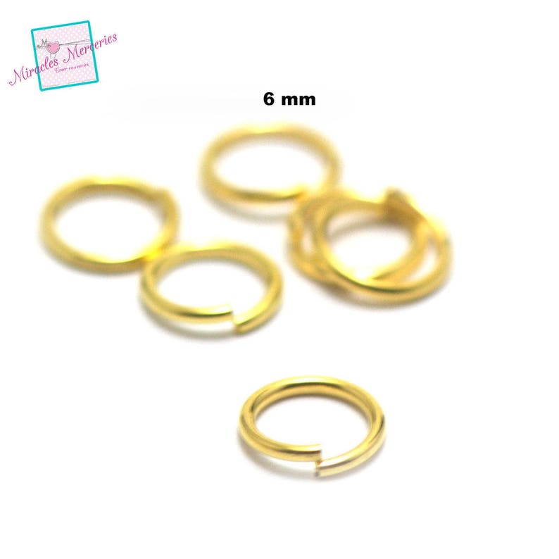 100/500 split rings 6 mm, colors of your choice doré