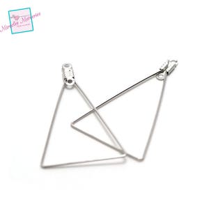 10 créoles triangle 40x25 mm ,argenté /doré image 2