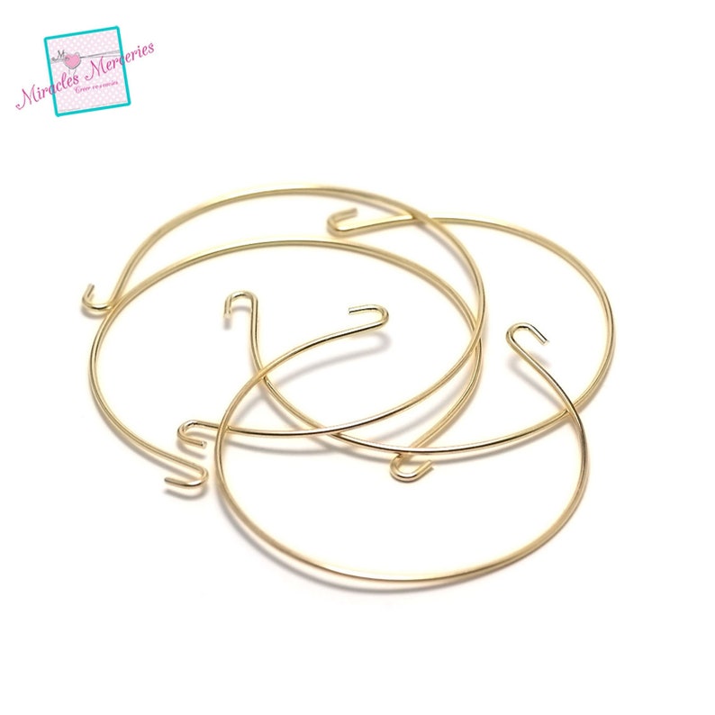 4 supports bracelet jonc crochet,argenté clair / argenté / doré / bronze image 4