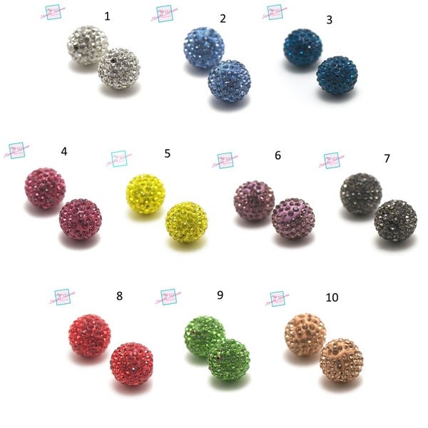 1 + 1 free 18 mm "rhinestone" musical bola bead, colors to choose from