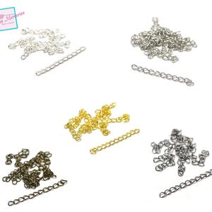 20 extension chains 50 mm, 5 colors to choose from or batch of 5x20 pcs per color image 1