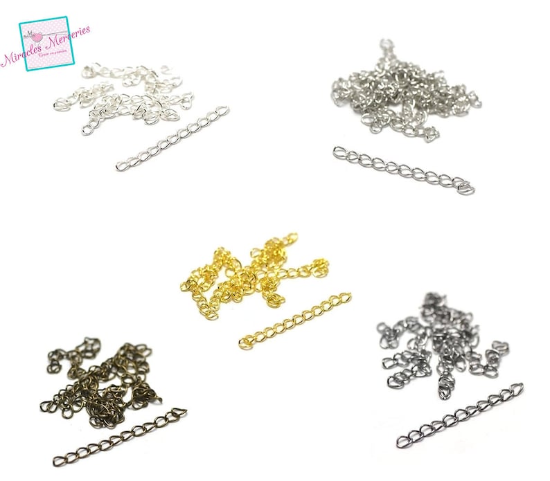 20 extension chains 50 mm, 5 colors to choose from or batch of 5x20 pcs per color image 1