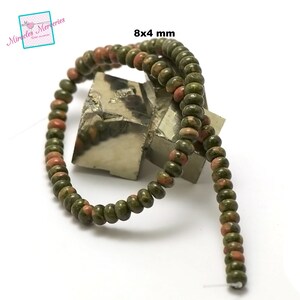 wire 39/89 cm unakite jasper beads various shapes to choose from, chips/washer/oval puck/wave puck... natural stone image 3