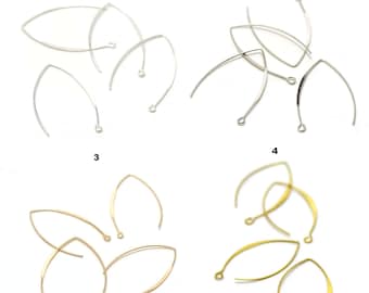 10 "V" earring hooks, 4 colors to choose from