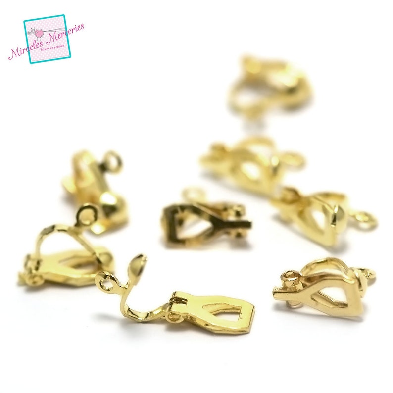 20 fermoirs pour boucle d'oreille en clip simple ,argenté clair/argenté/doré/bronze au choix Or