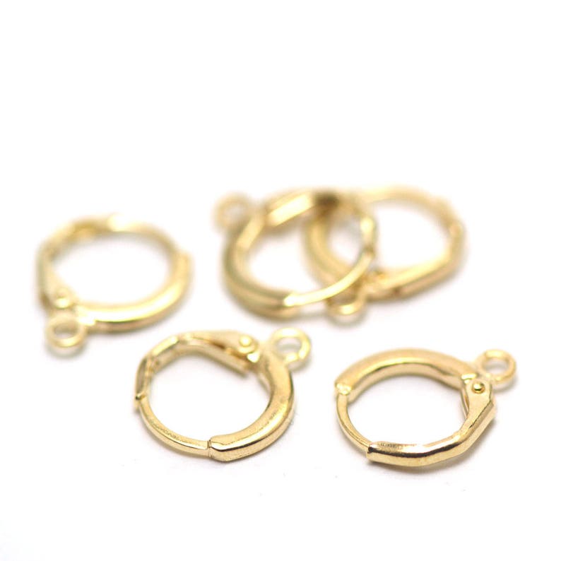 10 runde Schwellen 14mm, 3 Farben zur Auswahl Silber, Gold, Bronze für Ohrring Gold