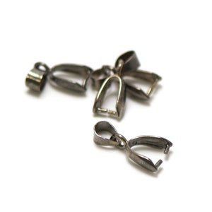 10 pendant clip bails, size 2, silver / gold / gun-metal image 4