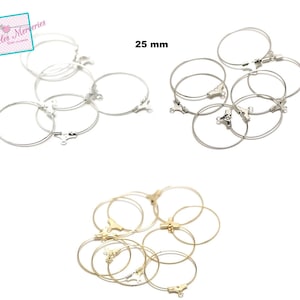 20 hanger hoops 25 mm, light silver/silver/gold image 1