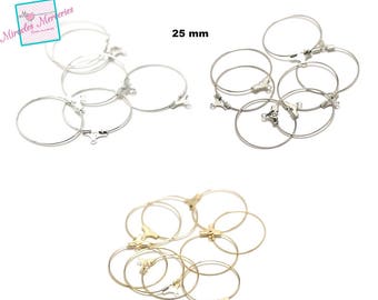 20 "hanger" hoops 25 mm, licht zilver/zilver/goud