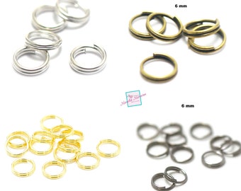 50 doubled closed rings 6 mm, color of your choice