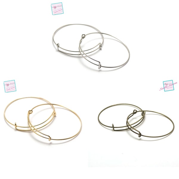 4 supports bracelet "jonc",argenté / doré / bronze