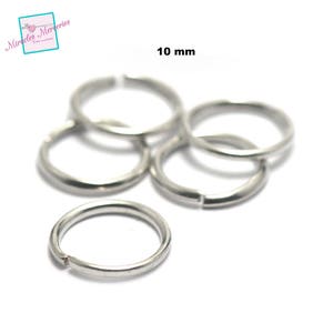 100/500 split rings 10 mm, colors of your choice argenté