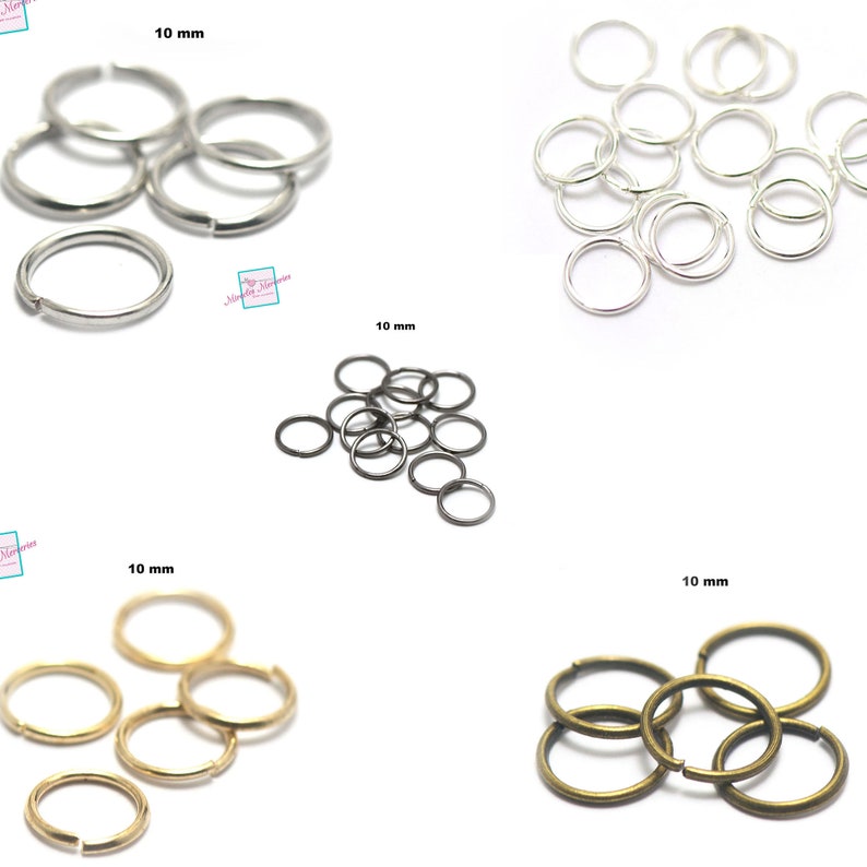 100/500 split rings 10 mm, colors of your choice image 1