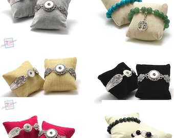 1 présentoir ou coussin porte bijoux pour bracelet coussin, coloris au choix