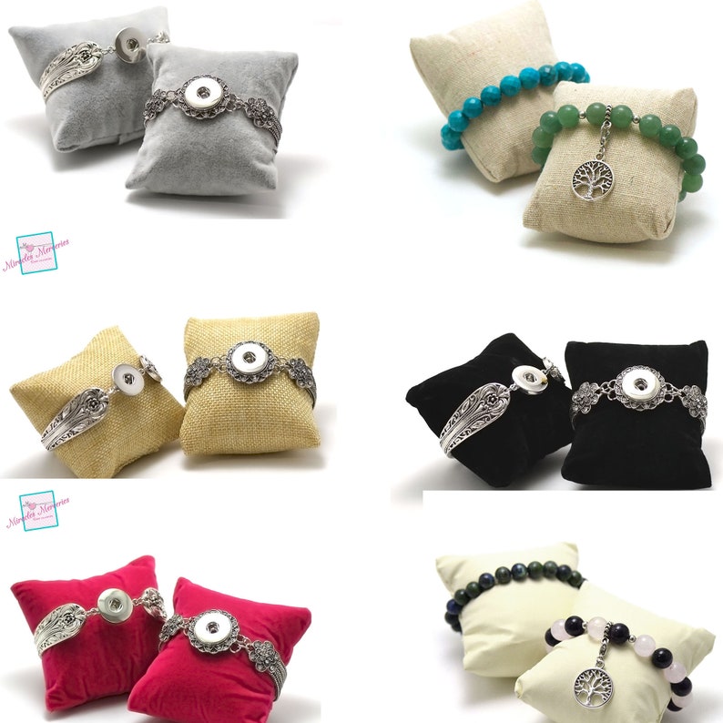 1 présentoir ou coussin porte bijoux pour bracelet coussin, coloris au choix image 1