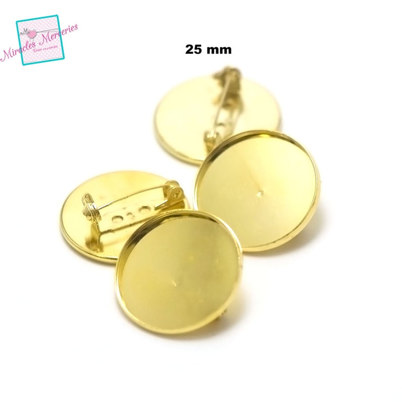 silver silver light gold bronze 4 cabochon support pins round 25 mm