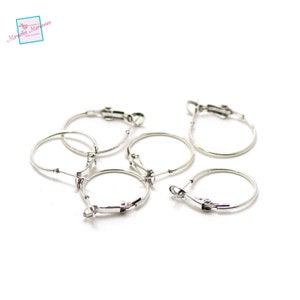 20 hoop earrings 20 mm earring support, light silver/silver/bronze image 3