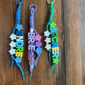 Custom Beaded Name Keychain | Personalized Backpack Charm (Handmade)