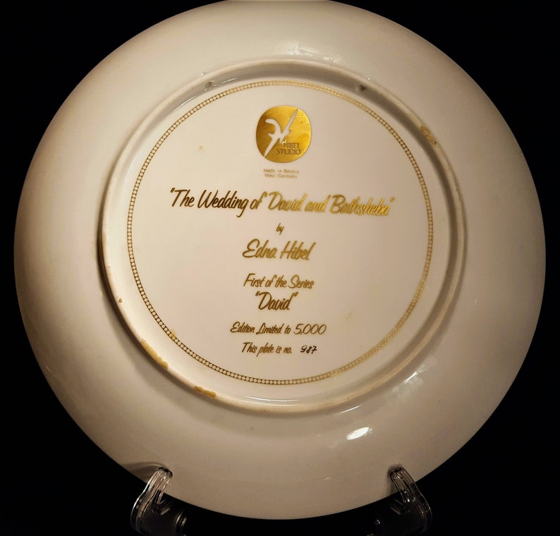 WEDDING of DAVID /& BATHSHEBA Collectors Plate by Edna Hibel Free Gift Shared Shipping 1st Edition in the David Series