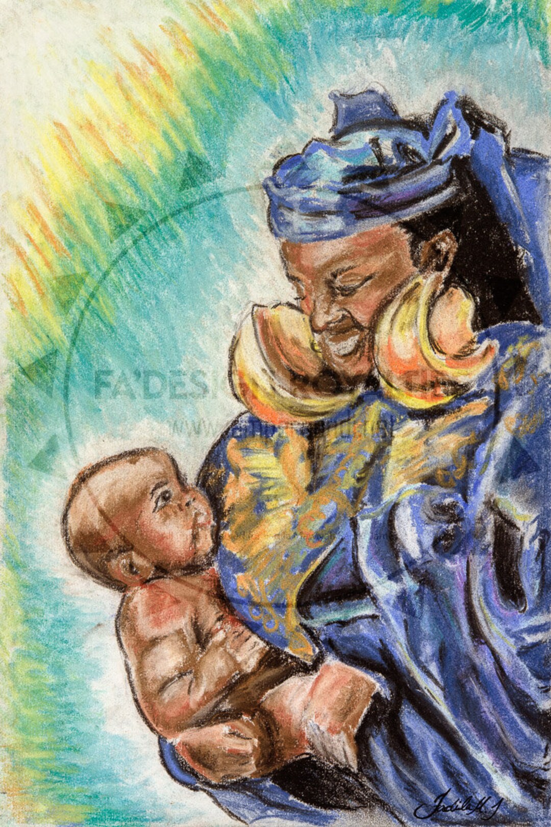 Mother & Child African American Art Giclee - Etsy