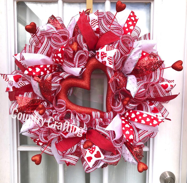 Valentine's Day Wreath Valentine's Day Heart Wreath - Etsy