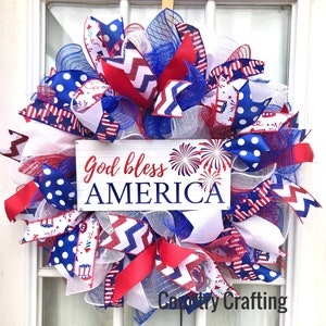 God Bless America Wreath, 4th of July wreath, Patriotic wreath, Memorial Day Wreath, Independence Day, Veterans Day